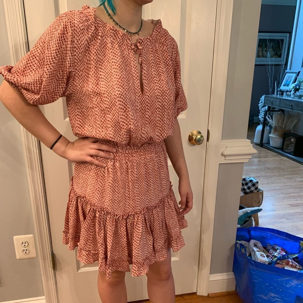 Buddy Love Ruffle Hem Front Tie Dress sz L NWOT